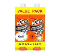 Mr Muscle Desbloqueador de Drenaje, Limpiador de Fregadero, Gel de Acción Rápida, Disuelve Obstrucciones, Funciona 3 Veces Mejor Que el Blanqueador, Seguro Para Todas las Tuberías