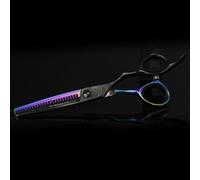Mr. Mustache Craft Gasolina - Tijeras de adelgazamiento profesional para peluqueros VG10 de acero inoxidable japonés 61-62 HRC, tensión ajustable, diseño ergonómico, acabado metálico multicolor