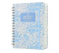 Mr. Pen - Agenda 2027, calendario semanal y mensual para mujer, diseño floral azul, agenda de tapa dura, encuadernado en espiral, bolsillo interior, 16 x 21,6 cm