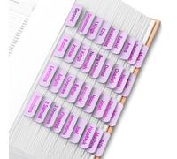 Mr. Pen- Bible Tabs 75 Tabs Dusty Lilac Purple Foil Foil en relieve Pestaas Bblicas Laminadas para mujeres y hombres Pestaas bblicas para estudio