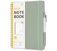 Mr. Pen- Blank Spiral Journal Notebook for Women & Men, 160 Pages, Leather Hardcover Notebook, A5(5.7" x 7.9"), Green, 1 Pc Pen, 50 Pcs Sticky Notes, 1 Elastic Band