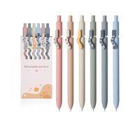 Mr. Pen - Bolígrafos de gel retráctiles, paquete de 6, tinta negra, bolígrafos de gel de cola de gato de punta fina de 0.5 mm, bolígrafos retráctiles, bolígrafos estéticos para diarios de punta fina,