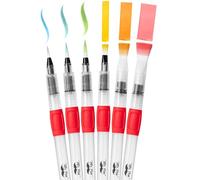Mr. Pen - Bolígrafos de pincel de acuarela, 6 unidades, bolígrafos de pincel de agua para acuarela, bolígrafos de acuarela recargables, bolígrafos de pincel atercolor, 6 piezas, con llave de empuje en
