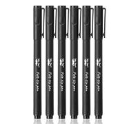 Mr. Pen - Bolígrafos de punta de fieltro negro, bolígrafos de punta fina negros, paquete de 6, de secado rápido, bolígrafos de diario de la Biblia, sin manchas, marcadores de planificación