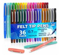 Mr. Pen - Bolígrafos de punta de fieltro, paquete de 36, 0.7 mm, bolígrafos de punta de fieltro coloridos, secado rápido, sin manchas, marcadores de planificador para subrayar, escribir, dibujar