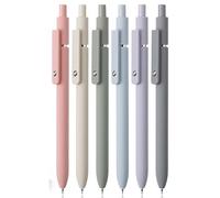 Mr. Pen - Bolígrafos retráctiles de gel de punta fina, paquete de 6, barriles Morandi, tinta negra de secado rápido, bonitos bolígrafos estéticos de 0.5 mm para diario