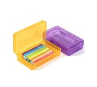 Mr. Pen - Caja de lápices, paquete de 2, varios colores para niños, estuche rígido de plástico, caja de almacenamiento pequeña para suministros escolares,