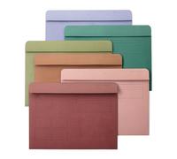 Mr. Pen - Carpeta de archivos de bolsillo de papel, paquete de 6, colores surtidos, carpetas de archivos horizontales forradas tamaño carta, chaqueta de archivo plana, carpetas de archivos, carpetas