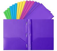 Mr. Pen - Carpetas de plástico con bolsillos y puntas, paquete de 15, colores vibrantes, carpetas de bolsillo, carpetas con puntas, carpetas de archivos con cierres, carpeta de 2 bolsillos, carpeta