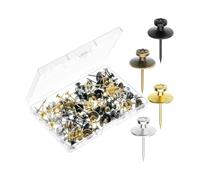Mr. Pen - Clavos para colgar cuadros de doble cabeza, paquete de 80, colores mixtos, tachuelas para colgar en la pared, alfileres, tachuelas para el pulgar