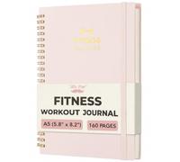 Mr. Pen - Diario de entrenamiento de fitness para mujeres y hombres, A5 (5.5 x 8.2 pulgadas), 160 páginas, espiral, rubor, planificador de registro de entrenamiento para seguimiento, progreso