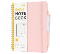 Mr. Pen- Dotted Spiral Journal Notebook with Leather Hardcover, A5 Size(5.7 * 7.9), 160 Pages, Blush, 50 sticky tabs, 1 Pc Pen, 1 Elastic Band