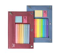 Mr. Pen - Estuche para carpeta de 3 anillos, paquete de 2, 10 x 6.75 pulgadas, cremallera suave, ventana transparente, estuche de gran capacidad con 3 ojales reforzados para escuela, oficina