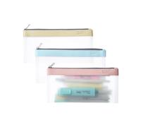 Mr. Pen - Estuche transparente para lápices, paquete de 3, estuche transparente, estuche transparente, estuche para lápices para niños, bolsa de maquillaje transparente, estuche para lápices para