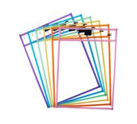 Mr. Pen - Fundas de bolsillo de borrado en seco de 10 x 14 pulgadas, paquete de 6, colores pastel, fundas de pl stico reutilizables para el aula,