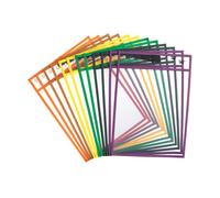 Mr. Pen - Fundas de bolsillo para borrado en seco de 25 x 35 cm (12 unidades), coloridas, de pl stico, reutilizables, de 21,5 x 28 cm, protectore