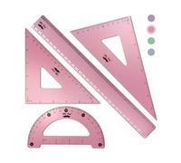 Mr. Pen- Geometry Set 4 Pack Light Pink Metal Geometry Geometry Kit Triangle Ruler Regla de metal Tringulos Metal Protactor de metal Conjunto de reg