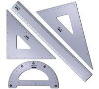 Mr. Pen- Geometry Set 4 Pack Periwinkle Grey Metal Geometry Geometry Kit Triangle Ruler Regla de metal Redaccin Tringulos Metal Protactor de metal