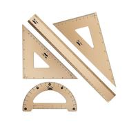 Mr. Pen- Geometry Set, Gold Color, 4 Pack, Metal Geometry Kit, Triangle Ruler, Metal Ruler, Drafting Triangles, Metal Protractor, Metal Set Square, D