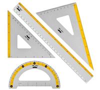 Mr. Pen- Geometry Set Yellow Stripes 4 Pack Metal Geometry Kit Triangle Ruler Regla de metal Tringulos Metal Protactor de metal Conjunto de regla de