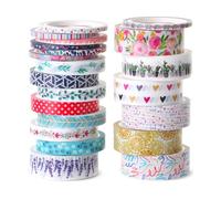 Mr. Pen - Juego de cintas Washi, 21 piezas, cinta washi floral, cinta washi, suministros de diario de balas, cinta decorativa, bonita cinta washi, cinta washi para diario de viñetas, cinta bonita,