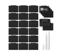 Mr. Pen - Juego de etiquetas de cesta con clip, 32 piezas, 30 etiquetas extraíbles para contenedores con 2 marcadores de tiza