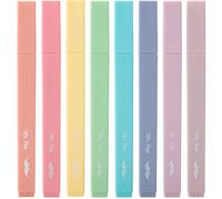 Mr. Pen - Juego de iluminadores en colores pastel esthetic, 8 unidades, punta Chisel, colores caramelos, colores surtidos no blanqueados