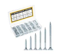 Mr. Pen - Kit surtido de tornillos para madera, 300 piezas, plata, cabeza Phillips, 6 tamaños (2 pulgadas, 1-1/2 pulgadas, 1-1/4 pulgadas, 1 pulgada, 3/4 pulgadas, 1/2 pulgadas), tornillos de madera