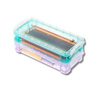 Mr. Pen - Lápiz, caja de crayones, colores surtidos, paquete de 2, estuche rígido de plástico transparente