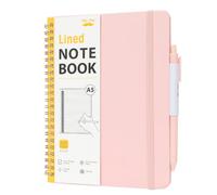 Mr. Pen- Lined Spiral Journal Notebook for Women & Men, 160 Pages, Leather Hardcover Notebook, A5(5.7" x 7.9"), Blush, 1 Pc Pen, Elastic Band, 50 Pcs Sticky Notes