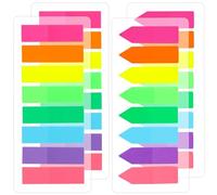 Mr. Pen - Marcadores de pestañas adhesivas de colores, 800 unidades, banderas de flecha transparentes para marcar páginas, calcomanías fluorescentes para cuadernos, banderas de notas adhesivas