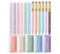 Mr. Pen - Marcadores y bolígrafos estéticos sin sangrado, paquete de 17, color pastel, resaltadores estéticos, bolígrafos y cintas correctoras