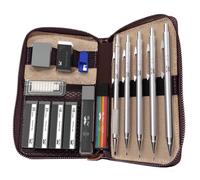 Mr. Pen-Metal Mechanical Pencil Juego en estuche de cuero 5 tamaos 0.3 0.5 0.7 0.9 2 mm Lpices mecnicos Lpices de dibujo de lpiz