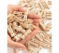 Mr. Pen - Mini alfileres de madera para fotos, 1.4 pulgadas, paquete de 132, pequeños clips de manualidades para hacer tarjetas, colgar fotos, recuerdos de fiesta, proyectos de arte de bricolaje