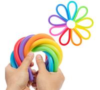 Mr. Pen- Monkey Noodles Fidget Toy 9 Pack Rainbow Rocket Color Tema colorido de silicona no txica Fideos sensoriales para nios Streting Strings Sen