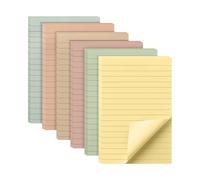 Mr. Pen - Notas adhesivas forradas de 4 x 6, 6 blocs, 45 hojas/blocs, colores vibrantes, notas adhesivas con líneas, blocs de notas adhesivas, blocs adhesivos, notas adhesivas coloridas, notas