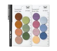 Mr. Pen - Notas adhesivas transparentes, 560 unidades, colores surtidos, notas adhesivas redondas translúcidas