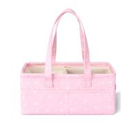 Mr. Pen - Organizador de pañales para bebé, rosa con patrón de estrellas, organizador portátil de coche para cambiador y guardería