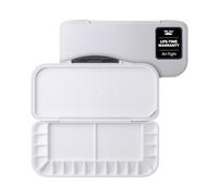 Mr. Pen Paleta de acuarela hermética de 18 pozos con 2 zonas de mezcla y tapa, bandeja de pintura plegable