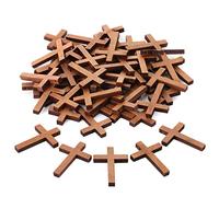 Mr. Pen - Paquete de 50 pequeñas cruces de madera de 1.2 x 1.75 pulgadas, ideales para manualidades, dijes de cruz