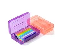 Mr. Pen- Pencil Box 2 Pack Pack y naranja Caja de plstico de plstico Case de lpices Caja de lpiz Crayn Caja de lpiz para nios Caja de lpiz Cl