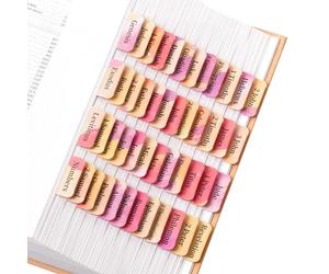 Mr. Pen - Pestañas de la Biblia, 75 pestañas, tema bohemio, pestañas laminadas de la Biblia para mujeres y hombres,