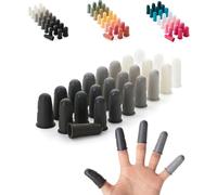 Mr. Pen - Protectores de dedos para pistola de pegamento caliente, 24 piezas, tonos blancos y negros, protectores de dedos de silicona, puntas de dedos de goma, cubiertas de goma para dedos, protector