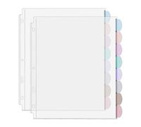 Mr. Pen - Protectores de hojas transparentes con pestañas, 8.5 x 11 pulgadas, 8 pestañas, 2 juegos, separadores de plástico transparente duradero para carpetas de 3 anillos, divisor de páginas de