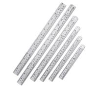 Mr. Pen - Regla de acero inoxidable (6 piezas, 6, 8, 10, 12, 14 y 16 pulgadas) Juego de reglas m tricas de metal, regla de mm, regla larga, regla