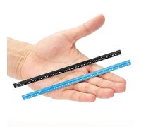 Mr. Pen - Regla de escala arquitectónica pequeña, aluminio, 6 pulgadas, paquete de 2, negro y azul, regla de tamaño de bolsillo, regla triangular, juego de reglas de metal, regla de escala de