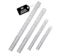 Mr. Pen Reglas de acero, reglas de metal de 6, 8, 12, 14 pulgadas, paquete de 4