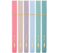 Mr. Pen - Resaltadores est ticos, 6 unidades, punta biselada con detalles dorados, colores Morandi, lindos resaltadores, colores surtidos, resalt