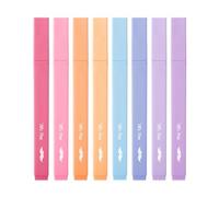 Mr. Pen - Resaltadores estéticos, 8 piezas, punta cincel, colores surtidos, resaltador para Biblia pastel sin manchas