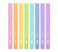 Mr. Pen - Resaltadores estéticos, 8 piezas, punta de cincel, colores de caramelo pastel, bonitos resaltadores de colores surtidos, resaltadores de la Biblia y bolígrafos, sin sangrado, para páginas de